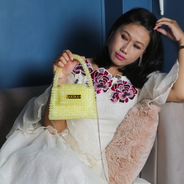 Yellow Beaded Handbag - Image 2