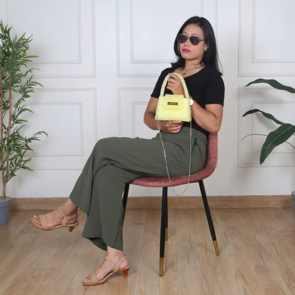 Yellow Beaded Handbag - Image 4