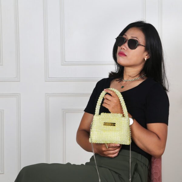 Yellow Beaded Handbag - Image 3