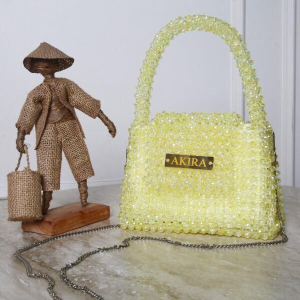 Yellow Beaded Handbag