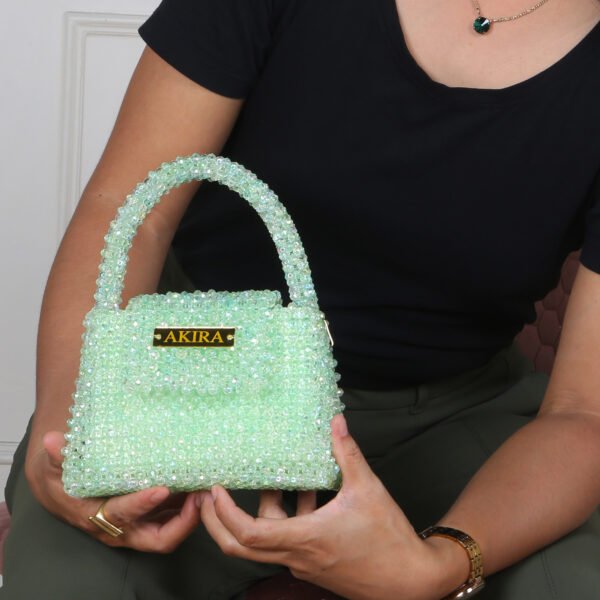 Light Green Beaded Handbag - Image 2