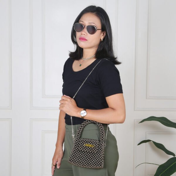 Metallic Beaded Handbag - Image 3