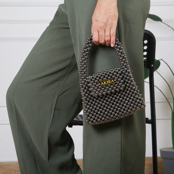 Metallic Beaded Handbag - Image 4