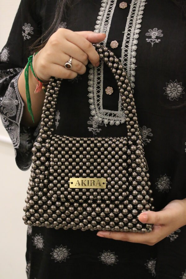 Metallic Beaded Handbag - Image 5