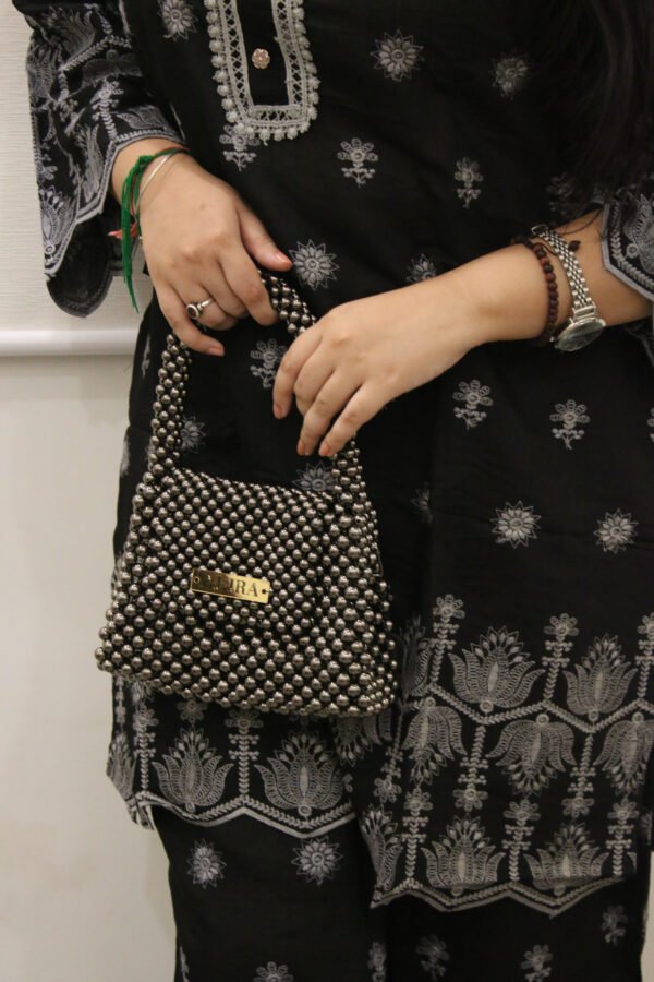 Metallic Beaded Handbag - Image 6
