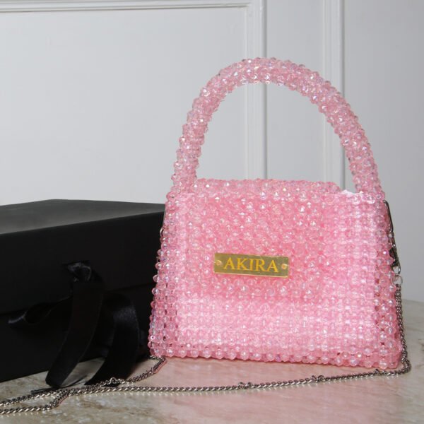 Light Pink Beaded Handbag - Image 4